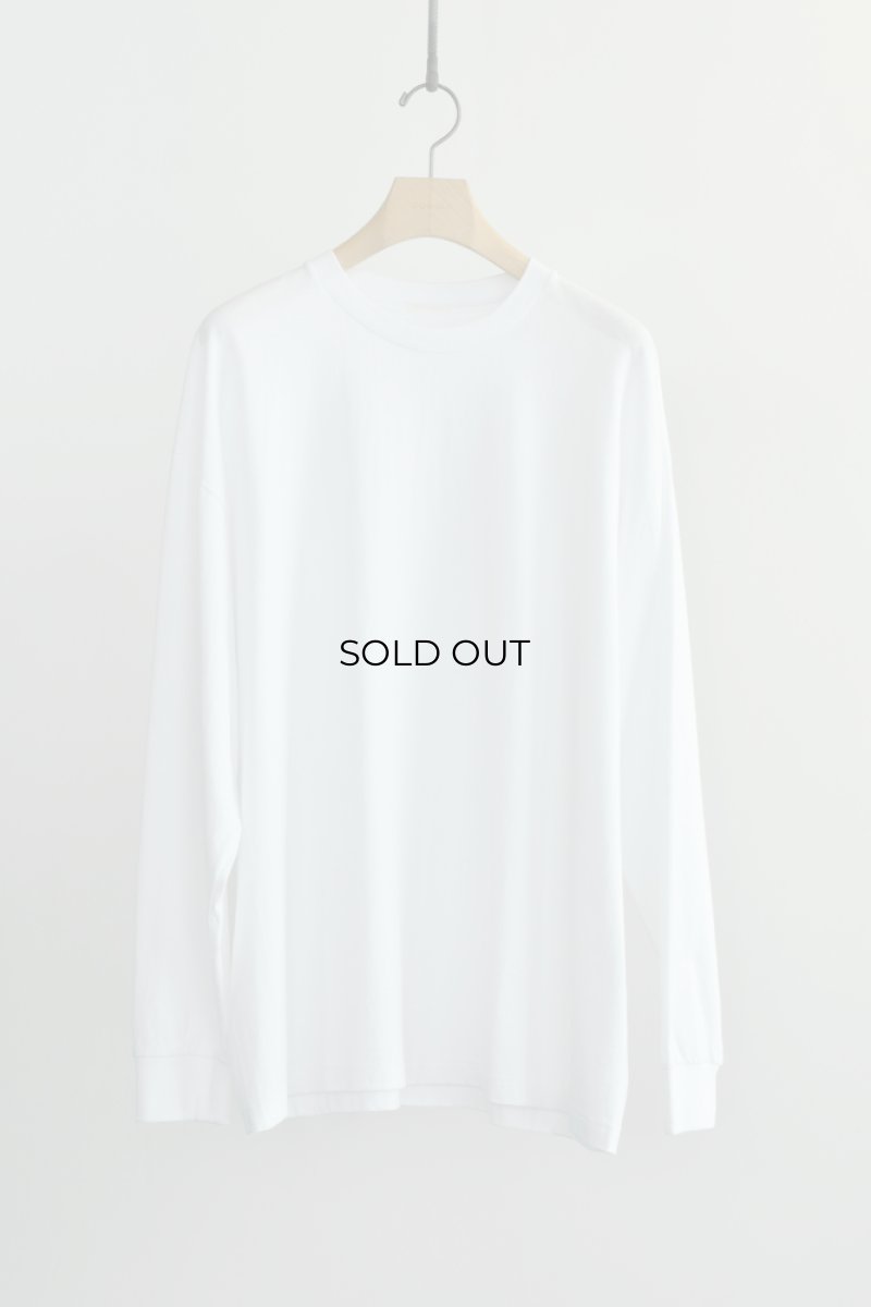 画像5: COMOLI (コモリ) コットンジャージ 長袖Tシャツ [WHITE] (5)