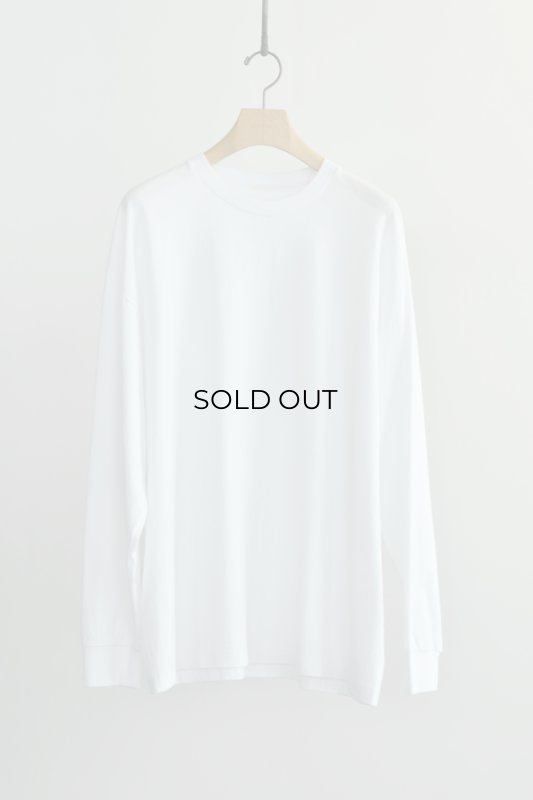 COMOLI (コモリ) コットンジャージ 長袖Tシャツ [WHITE]