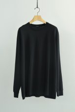 画像5: COMOLI (コモリ) コットンジャージ 長袖Tシャツ [BLACK] (5)
