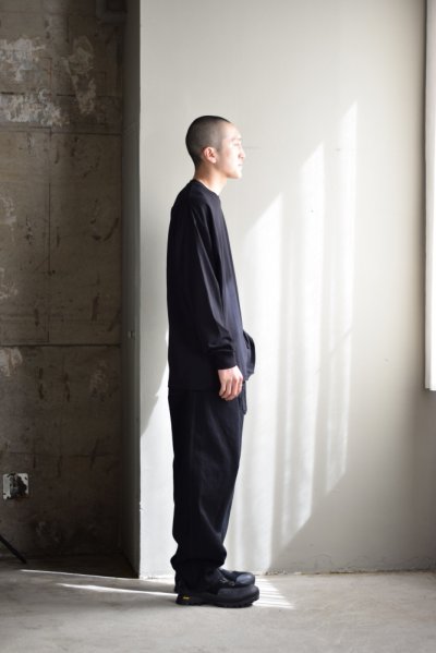 画像2: COMOLI (コモリ) コットンジャージ 長袖Tシャツ [BLACK]