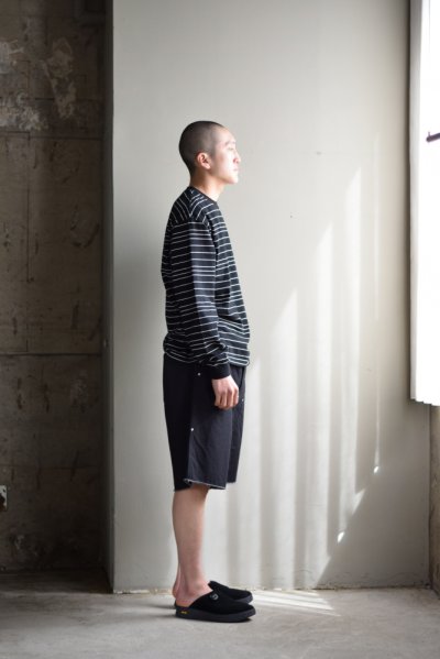 画像1: UNUSED (アンユーズド) Double knee duck shorts / UW1191 [BLACK]