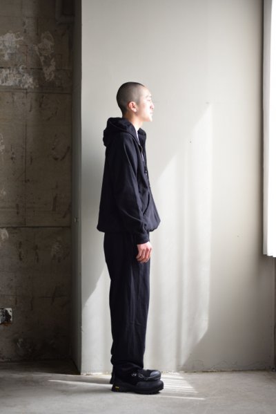 画像2: COMOLI (コモリ) LW コットン裏毛 パンツ [BLACK]