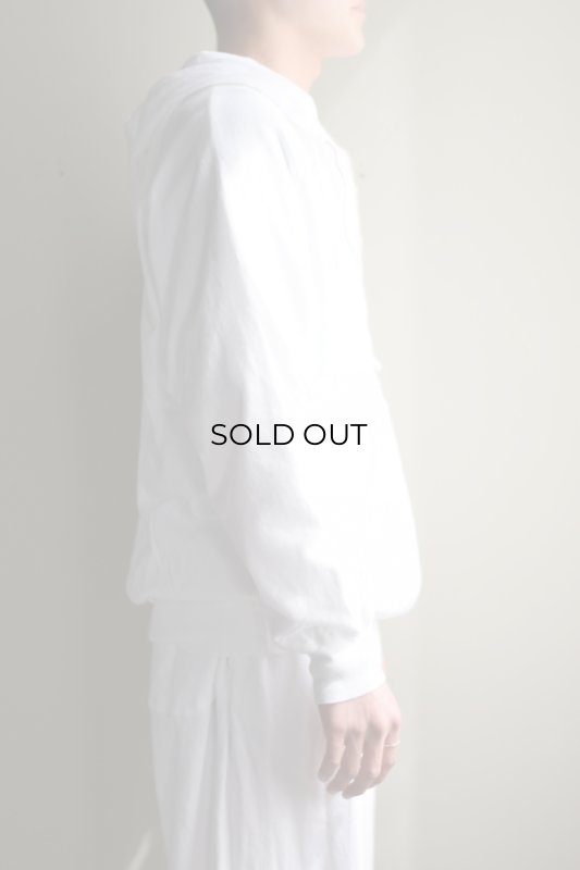 COMOLI (コモリ) LW コットン裏毛 ジップパーカ [WHITE]