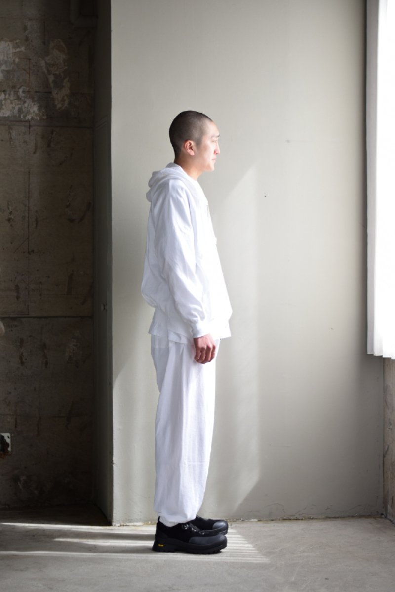 画像1: COMOLI (コモリ) LW コットン裏毛 ジップパーカ [WHITE]