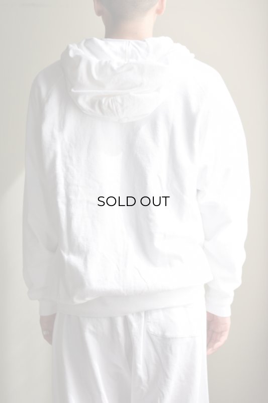 COMOLI (コモリ) LW コットン裏毛 ジップパーカ [WHITE]