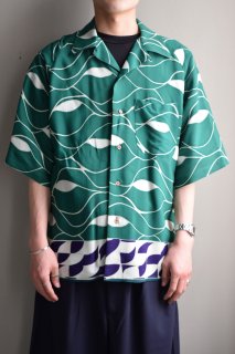 m's braque (エムズ ブラック) ALOHA SHIRT [GREEN]