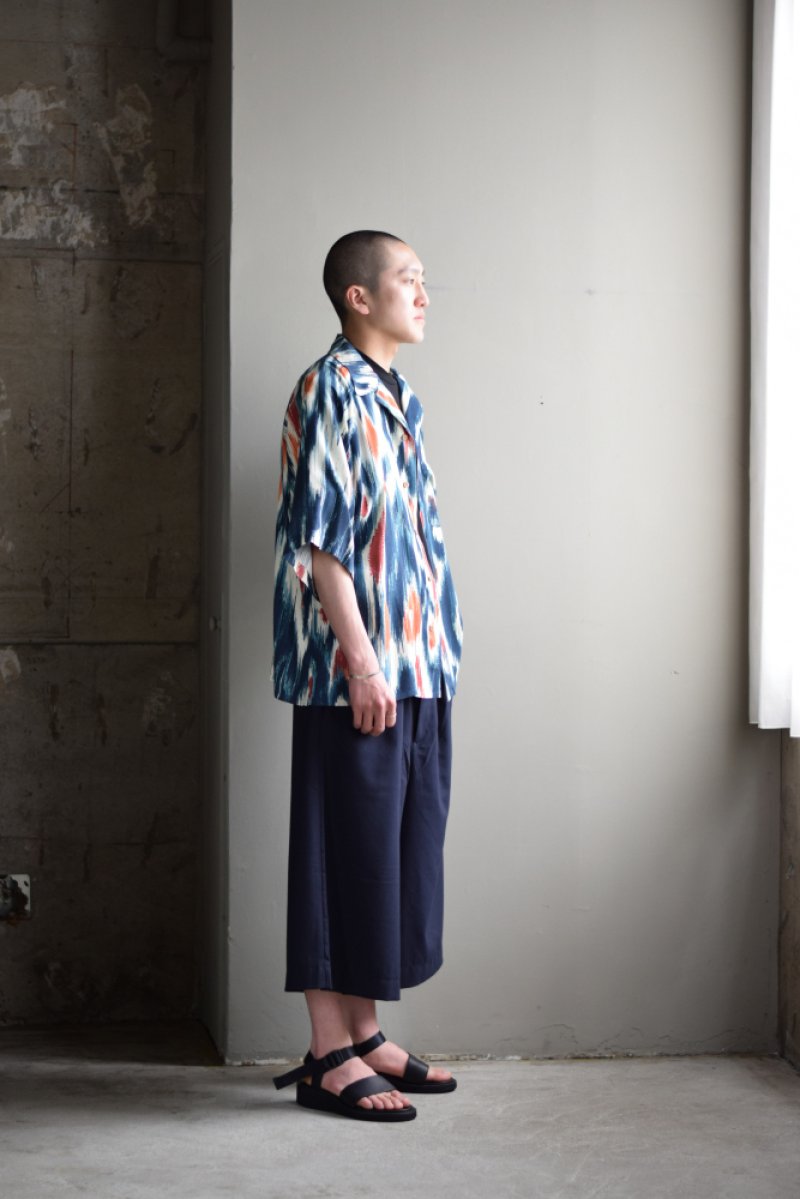 画像1: m's braque (エムズ ブラック) ALOHA SHIRT [BLUE & RED]