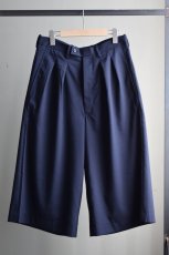 画像5: m's braque (エムズ ブラック) CROPPED TUCKED BAGGY PANTS [NAVY] (5)