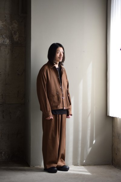 画像1: MARKAWARE (マーカウェア) Organic Cotton Voile Yarn Twill Short Field Blouson [BURNT UMBER]