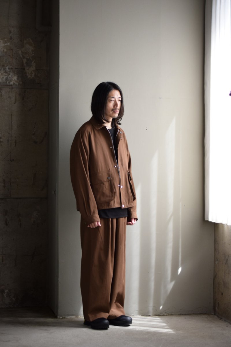 画像1: MARKAWARE (マーカウェア) Organic Cotton Voile Yarn Twill Short Field Blouson [BURNT UMBER]