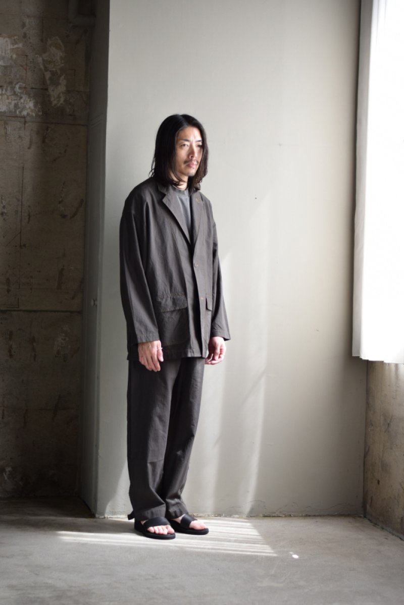 画像1: Cale (カル) khadi garment dyed jacket [sumi black]