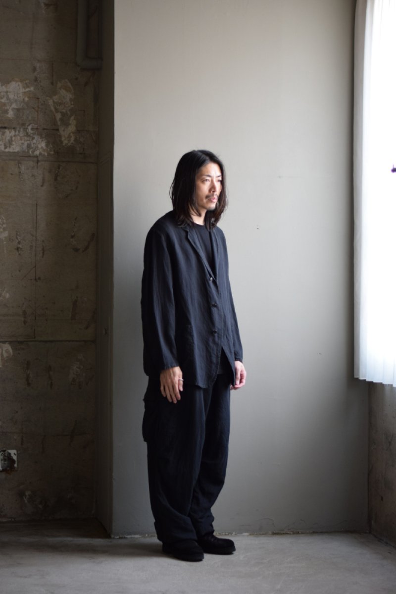 画像1: COMOLI (コモリ) シルクコットン ジャケット [FADE BLACK]