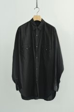 画像5: COMOLI (コモリ) シルク製品染 ウエスタンシャツ [BLACK] (5)