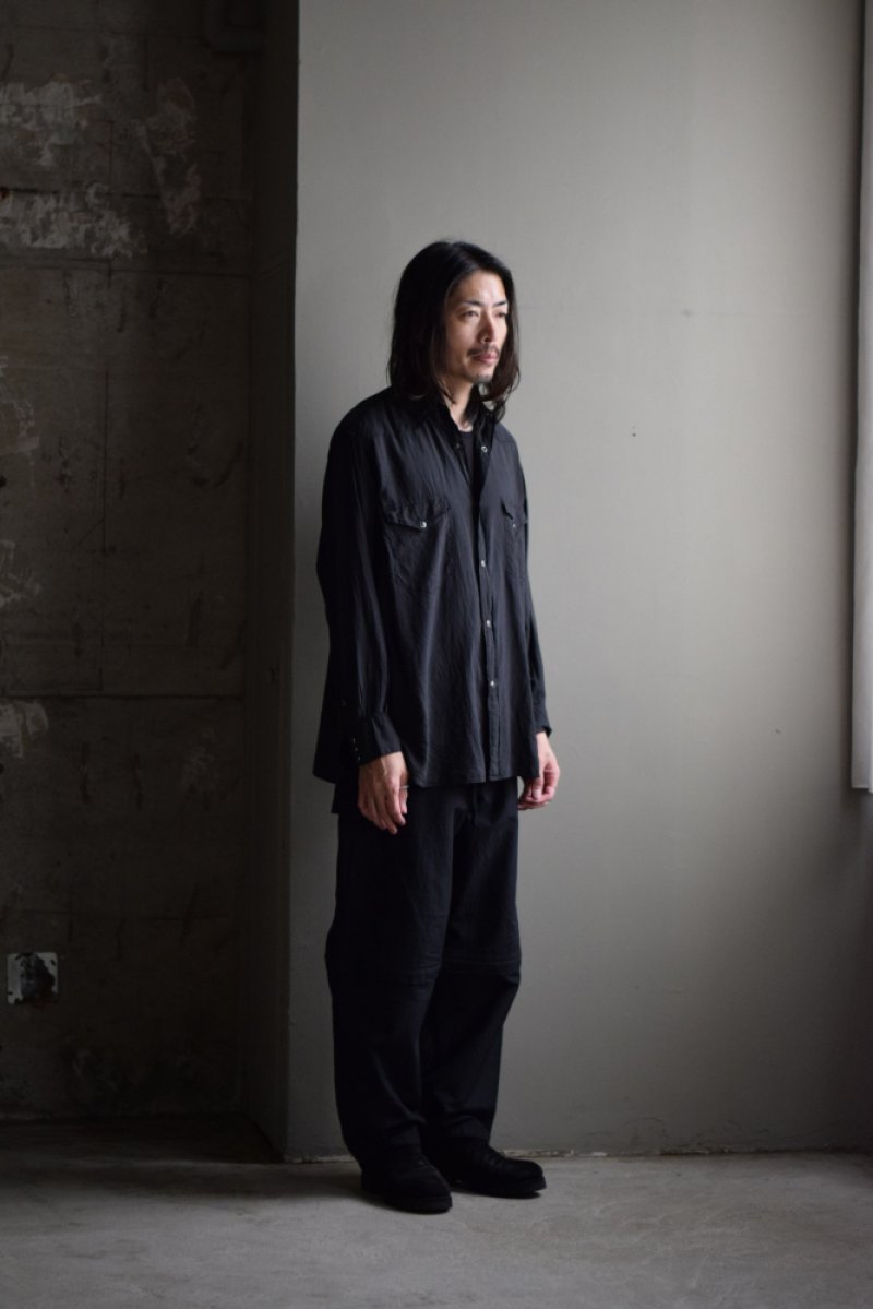 画像1: COMOLI (コモリ) リップストップ コンバーティブル 6Pパンツ [BLACK]