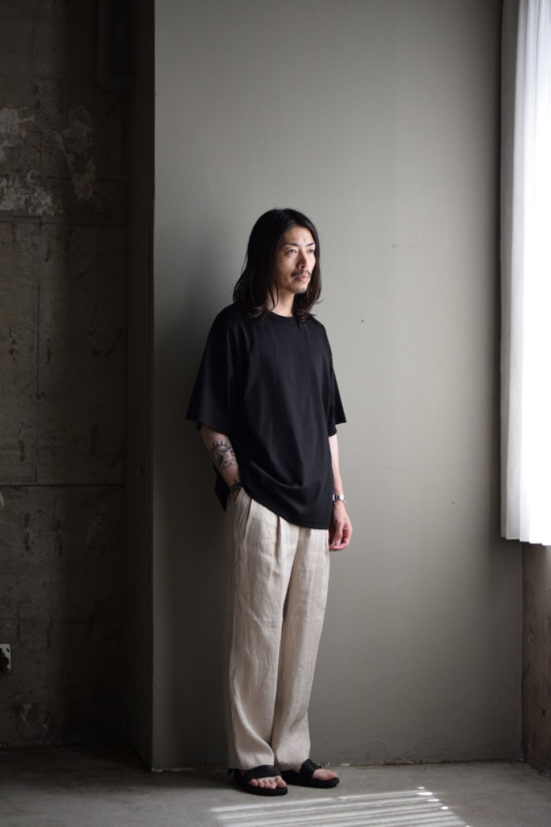 画像1: MARKAWARE (マーカウェア) Hemp Shirting Double Pleated Easy Trousers [TAUPE]