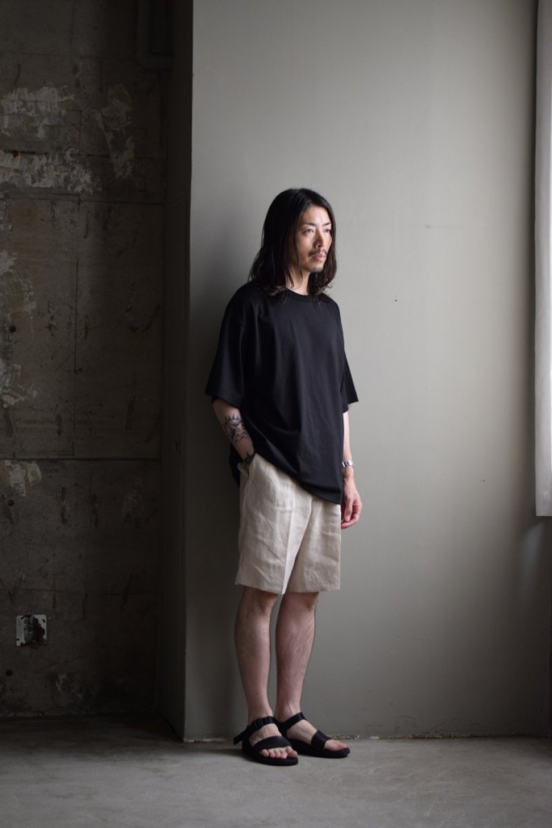 画像1: MARKAWARE (マーカウェア) Hemp Shirting Flat Tapered Easy Shorts [TAUPE]