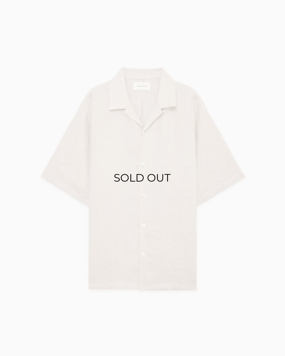 画像5: MARKAWARE (マーカウェア) Hemp Shirting New Open Collar S/S Shirt [TAUPE] (5)