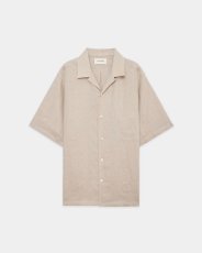 画像5: MARKAWARE (マーカウェア) Hemp Shirting New Open Collar S/S Shirt [TAUPE] (5)