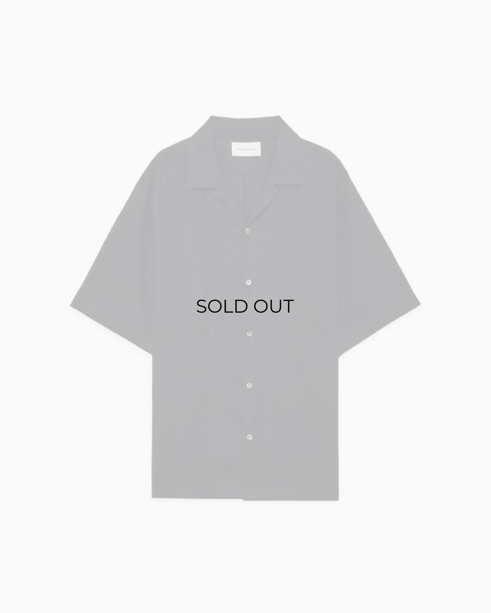 画像5: MARKAWARE (マーカウェア) Hemp Shirting New Open Collar S/S Shirt [BLACK] (5)