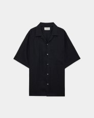 画像5: MARKAWARE (マーカウェア) Hemp Shirting New Open Collar S/S Shirt [BLACK] (5)