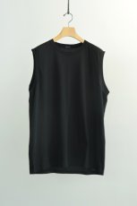 画像5: COMOLI (コモリ) THIN COTTON SLEEVELESS T-SHIRT [BLACK] (5)