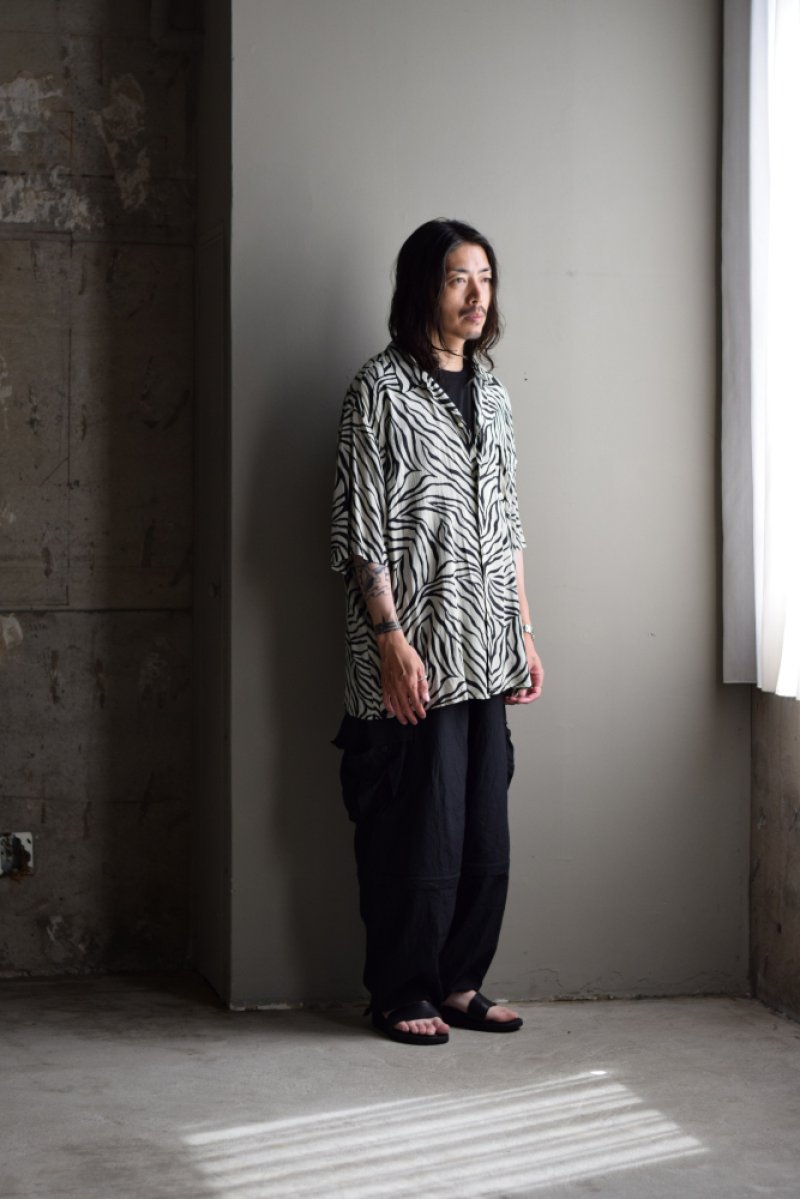 画像1: COMOLI (コモリ) ZEBRA S/S OPEN COLLAR SHIRT [ZEBRA]