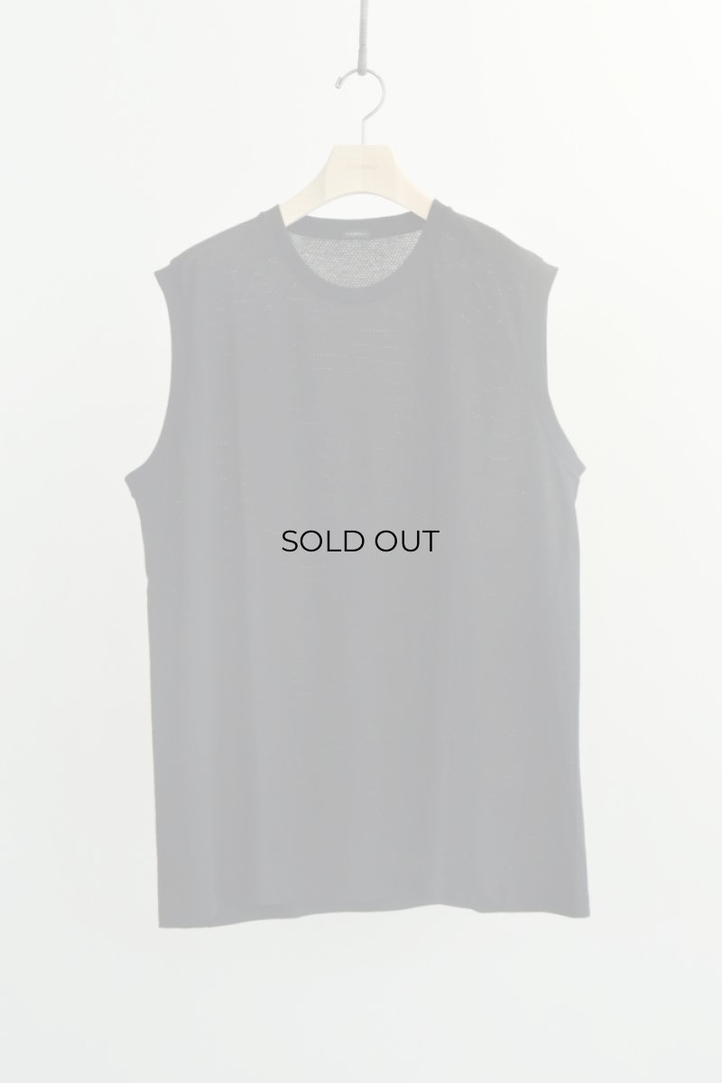 画像5: COMOLI (コモリ) COTTON MESH SLEEVELESS T-SHIRT [BLACK] (5)