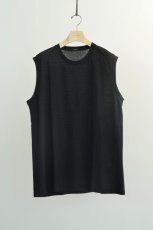 画像5: COMOLI (コモリ) COTTON MESH SLEEVELESS T-SHIRT [BLACK] (5)