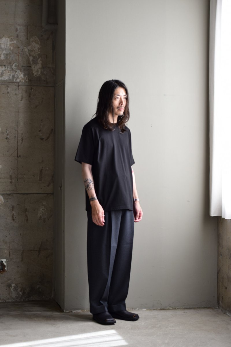 画像2: MARKAWARE (マーカウェア) Organic Wool Survival Cloth® Double Pleated Semi Easy Trousers [CHARCOAL] 