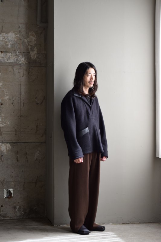 M’s Braque エムズブラックLOOK掲載 m's braque (エムズ ブラック) TUCKED BAGGY PANTS [BROWN]
