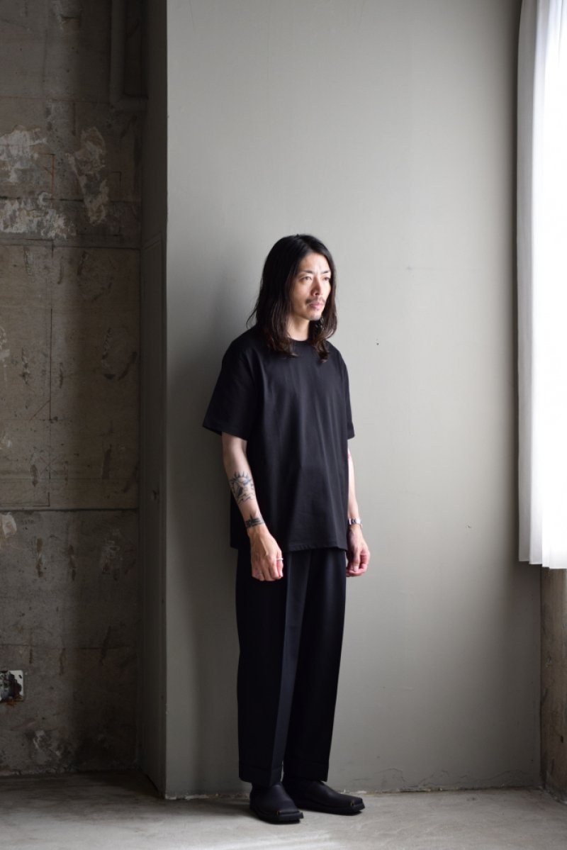画像1: MARKAWARE (マーカウェア) Organic Wool Survival Cloth® Double Pleated Semi Easy Trousers [BLACK] 