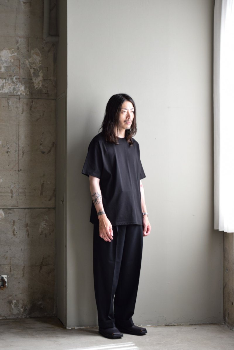 画像2: MARKAWARE (マーカウェア) Organic Wool Survival Cloth® Double Pleated Semi Easy Trousers [BLACK] 