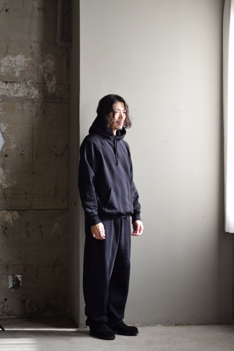 画像1: COMOLI (コモリ) COTTON SWEAT PARKA [BLACK]