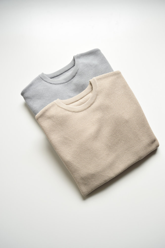 crepuscule (クレプスキュール) moss stitch L/S sweat 各色入荷しました。