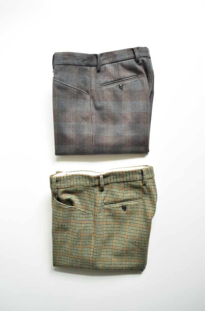 URU (ウル) WOOL CHECK WIDE PANTS 各色入荷しました。