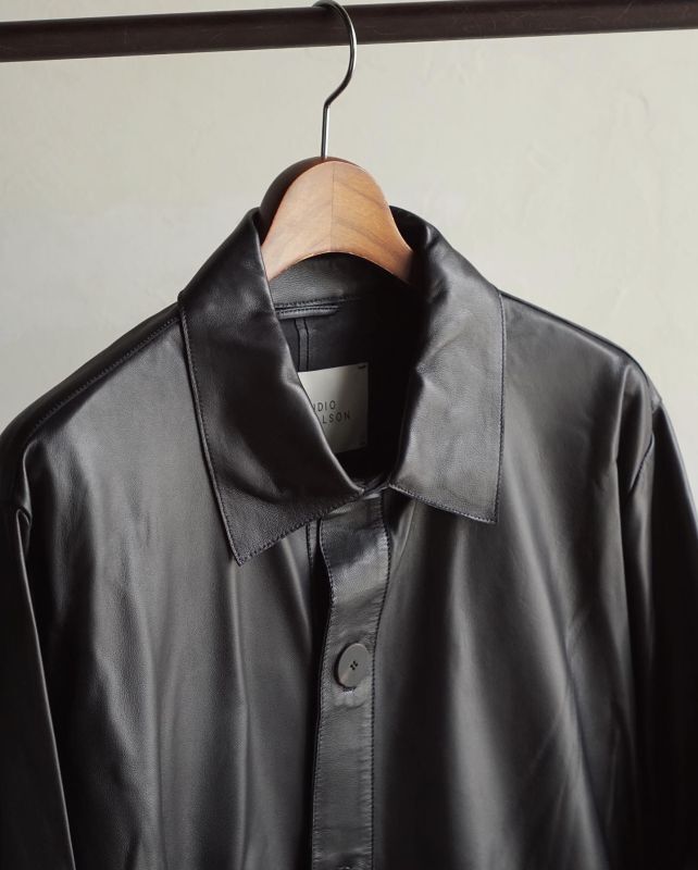 STUDIO NICHOLSON (スタジオニコルソン) LWG LAMB LEATHER PATCH POCKET JACKET -KENNEDY-