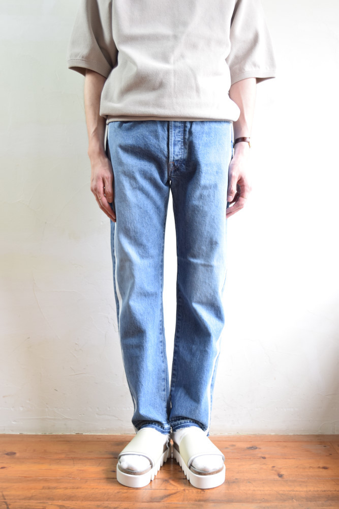 MORE SALE】UNUSED (アンユーズド) 13.5oz side print denim pants