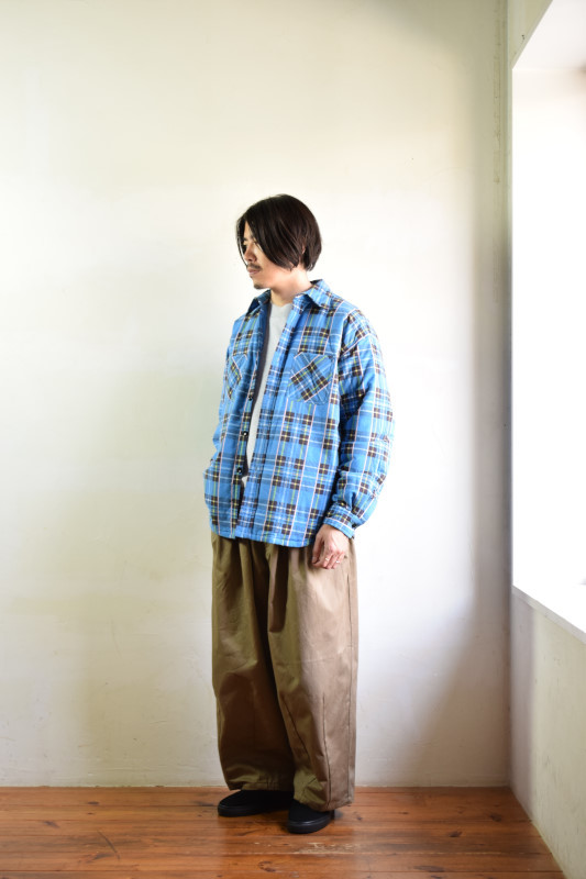 MORE SALE】UNUSED (アンユーズド) check nel shirt / US1696 [blue