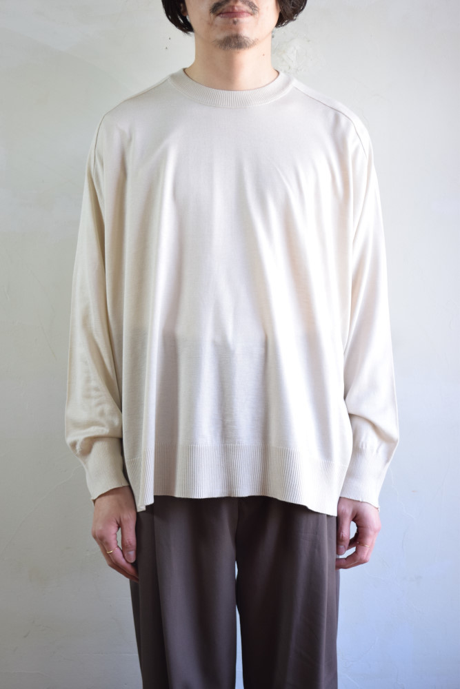 MORE SALE】URU (ウル) CREW NECK L/S KNIT [L.BEIGE]