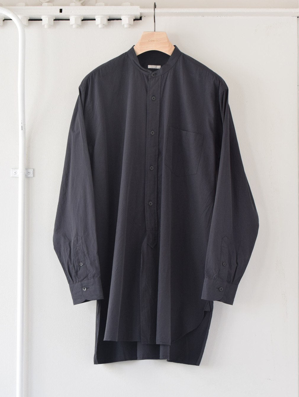 COMOLI　コモリバンドカラーシャツ/NAVY size3