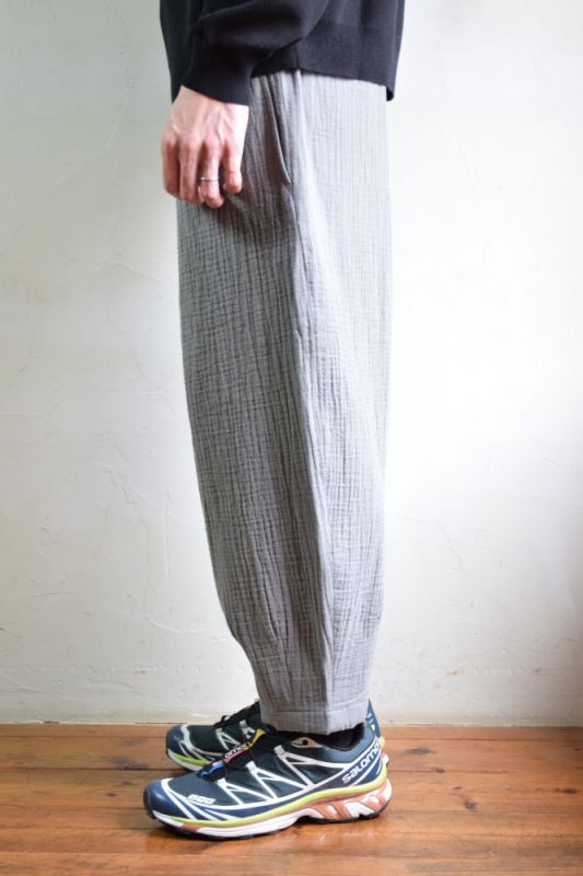 SALE】m's braque (エムズ ブラック) HARLEM PANTS [GREY ダブルガーゼ