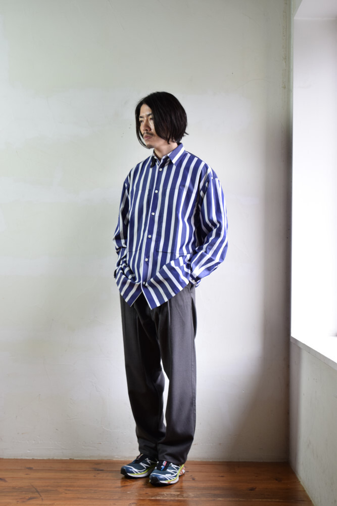 SALE】E.TAUTZ / LINEMAN SHIRT [NAVY / WHITE DECK CHAIR]