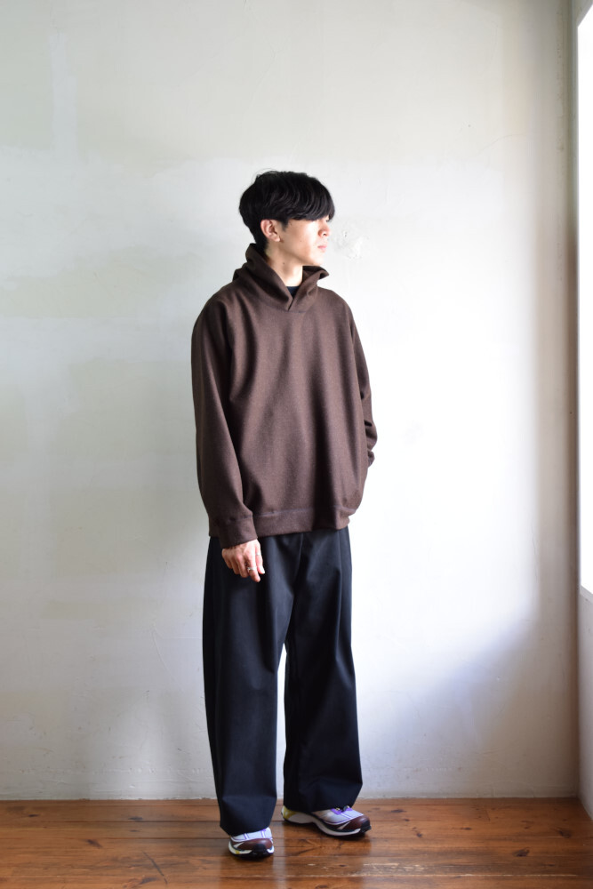 【SALE】Cale (カル) ナチュラルウールフェルト プルオーバー [BROWN]