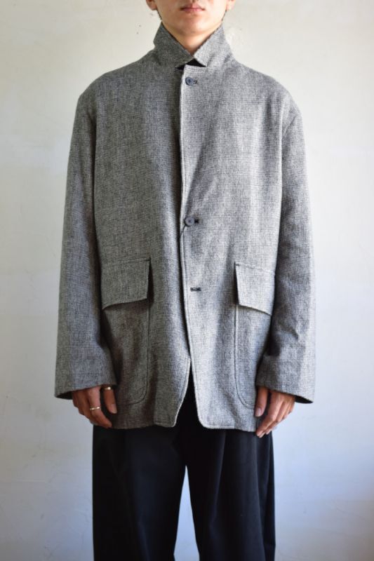 URU (ウル) for City Lights WOOL CHECK 2 BUTTON JACKET [GRAY]