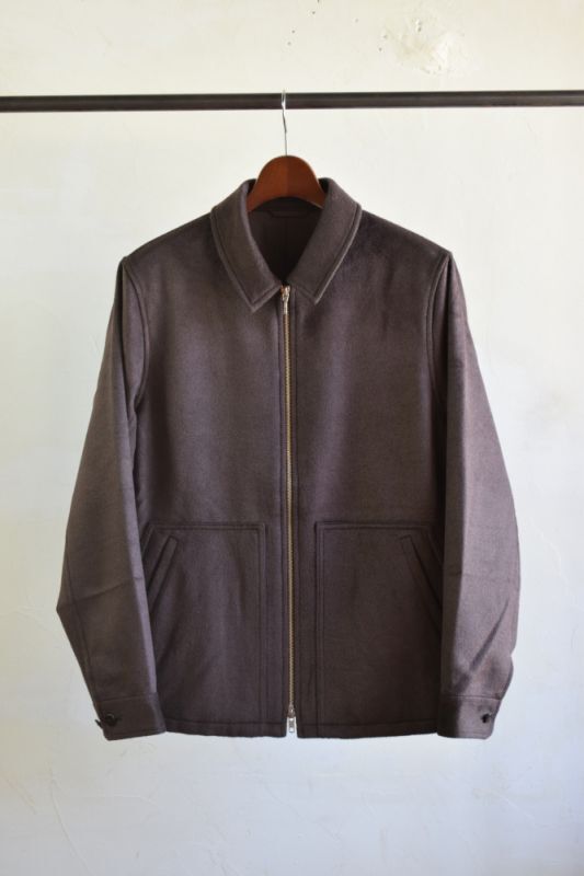 【SALE】Cale (カル) ウールアンゴラシルク ジップアップブルゾン [DARK BROWN]