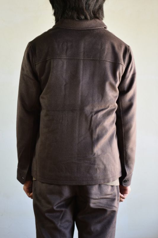 【SALE】Cale (カル) ウールアンゴラシルク ジップアップブルゾン [DARK BROWN]