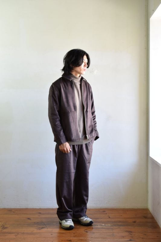 SALE】Cale (カル) ウールアンゴラシルク ジップアップブルゾン [DARK 