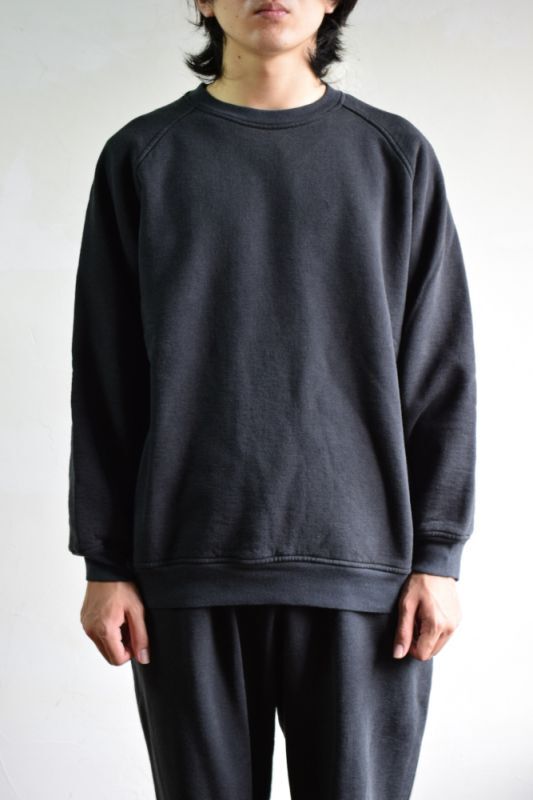 COMOLI コットン吊裏毛クルーネック フェードブラック size 3