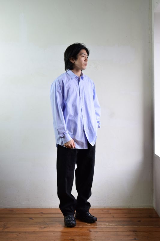 comoli/コモリ　バンドカラーシャツ　サックスブルー　０サイズ