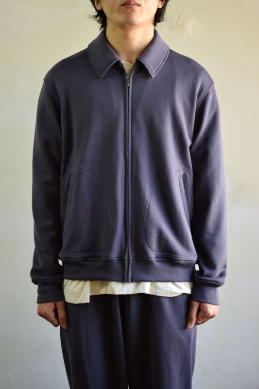 SALE】Cale (カル) スーピマ裏毛 ZIP UPブルゾン [BLUE GRAY]